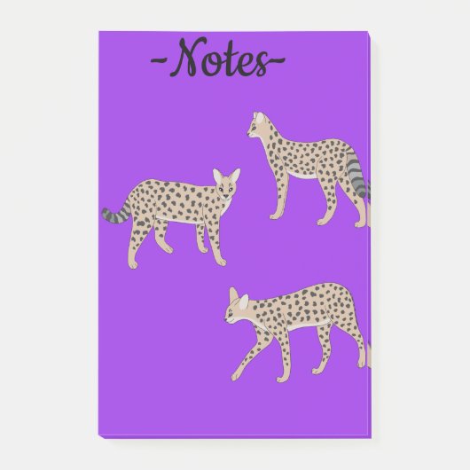 Serval Katzen Post-it Klebezettel (Vorderseite)
