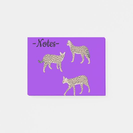 Serval Katzen Post-it Klebezettel (Vorderseite)