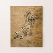 Serval (Leptailurus Serval) springend Puzzle (Vertikal)