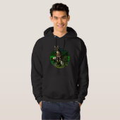Serval Wild Spotted Cat Distressed Green Retro Sun Hoodie (Vorne ganz)
