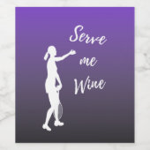 Serve Me Wine Funny Tennis Player Zitat Wein Weinetikett (Einzelnes Label)