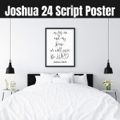 Serve the Lord KJV Bible Verse Joshua 24 Script Poster