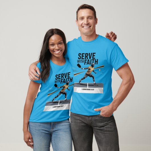 Serve With Faith Christian Pickleball  T-Shirt (Unisex)