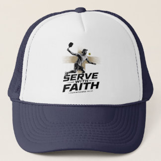 Serve With Faith Christian Pickleball Trucker Hat Truckerkappe