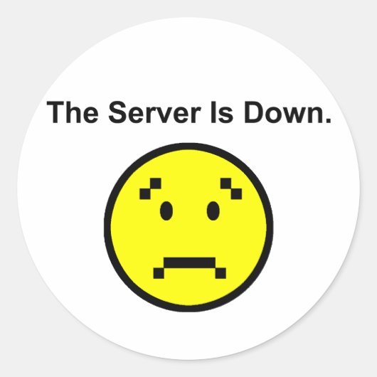 Server ist heruntergefahren runder aufkleber (Vorderseite)