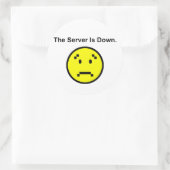 Server ist heruntergefahren runder aufkleber (Tasche)