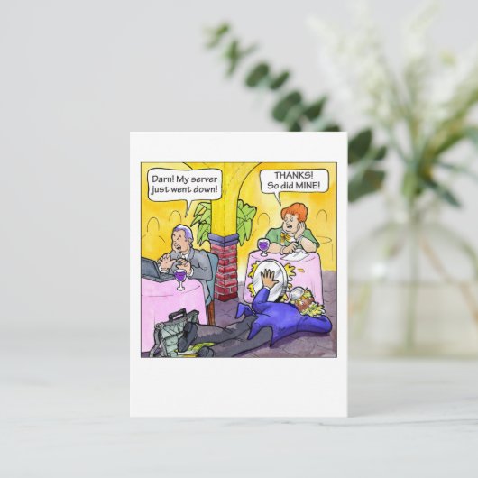 Server runter! postkarte (Stehend Vorderseite)