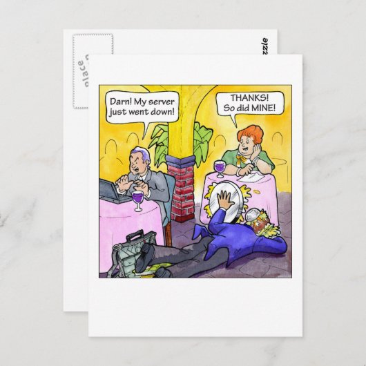 Server runter! postkarte (Vorne/Hinten)