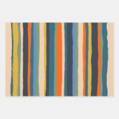 Server Streifen farbenfroh, zeitgenössisch modern Geschenkpapier Set (Vorderseite)