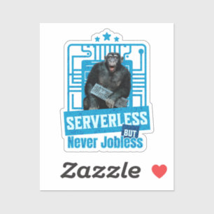 Serverloser lustiger Affe-Entwicklerhumor Aufkleber