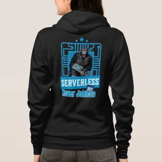 Serverloser lustiger Affe-Entwicklerhumor Hoodie (Rückseite)