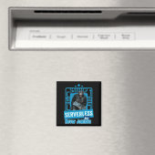 Serverloser lustiger Affe-Entwicklerhumor Magnet (In Situ (Geschirrspüler))
