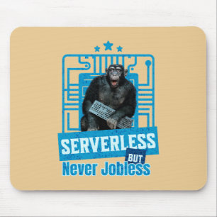 Serverloser lustiger Affe-Entwicklerhumor Mousepad