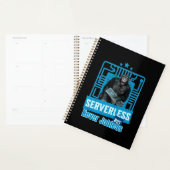 Serverloser lustiger Affe-Entwicklerhumor Planer (Anzeige)