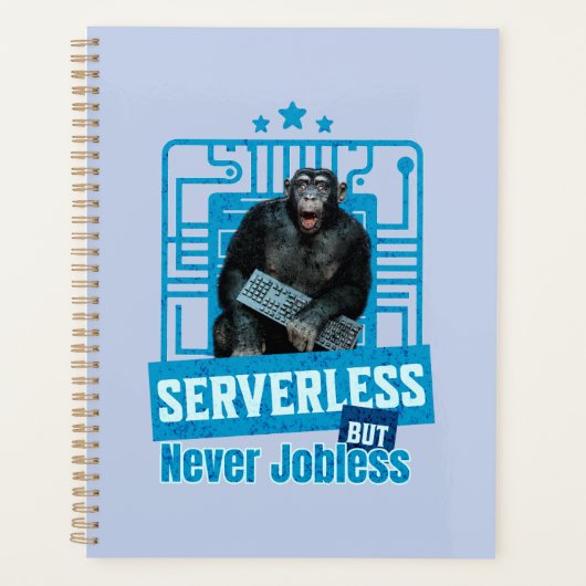 Serverloser lustiger Affe-Entwicklerhumor Planer (Vorderseite)