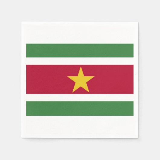 Servetten "Surinaamse vlag". Serviette (Vorderseite)