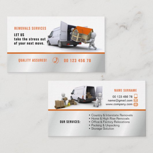 Service, Abbauservice verpacken u. auspackend Visitenkarte (Vorne/Hinten)