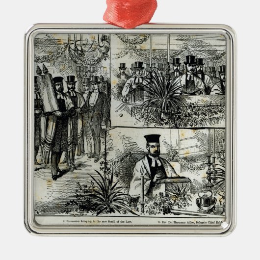 Service an der jüdischen Synagoge Ornament Aus Metall (Vorne)