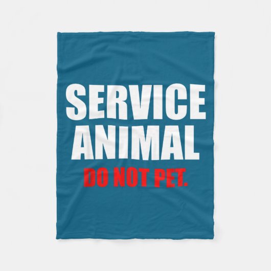 Service Animal Do Not Pet Funny Animal Lover  Fleecedecke (Vorderseite)