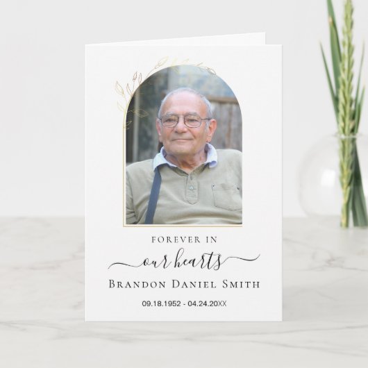 Service Beerdigung Obituale mit Foto Danke Karte (Vorderseite)