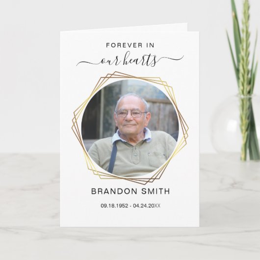 Service Beerdigung Obituale mit Foto Danke Karte (Vorderseite)