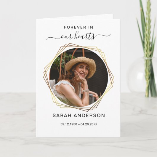 Service Beerdigung Obituale mit Foto Danke Karte (Vorderseite)