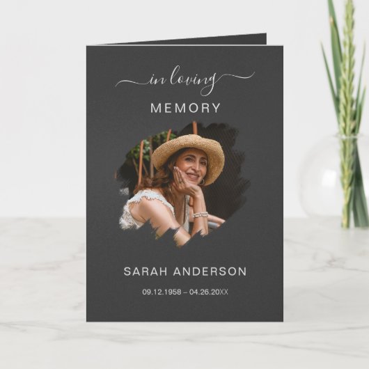 Service Beerdigung Obituale mit Foto Danke Karte (Vorderseite)