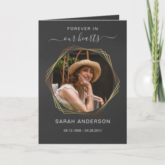 Service Beerdigung Obituale mit Foto Danke Karte (Vorderseite)