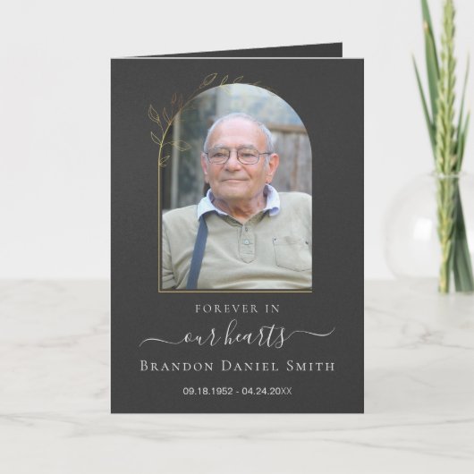 Service Beerdigung Obituale mit Foto Danke Karte (Vorderseite)