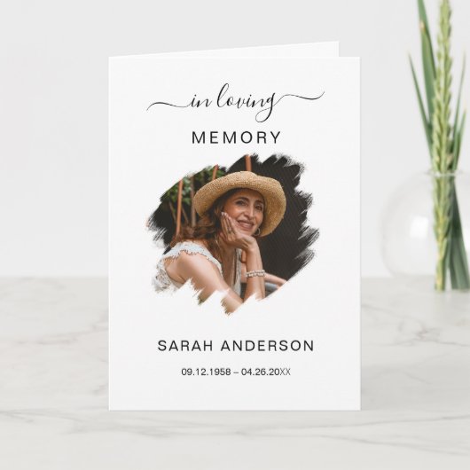 Service Beerdigung Obituale mit Foto Danke Karte (Vorderseite)