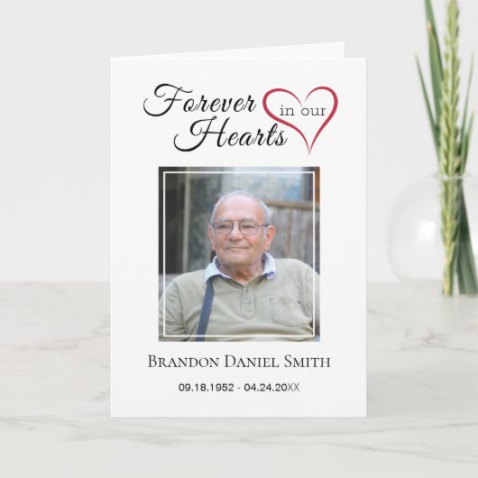 Service Beerdigung Obituale mit Foto Danke Karte (Vorderseite)