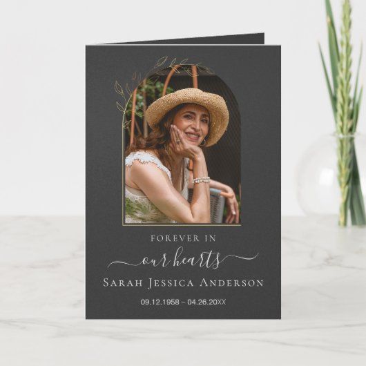 Service Beerdigung Obituale mit Foto Danke Karte (Vorderseite)