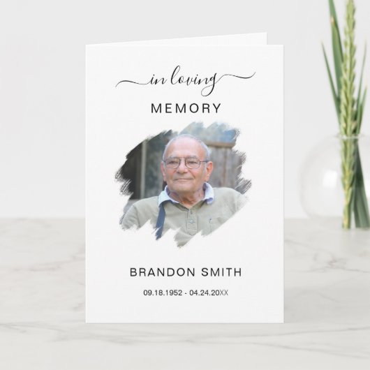 Service Beerdigung Obituale mit Foto Danke Karte (Vorderseite)