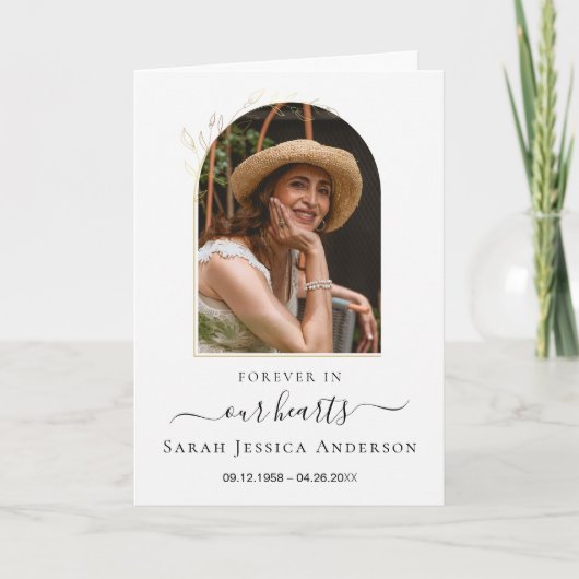 Service Beerdigung Obituale mit Foto Danke Karte (Vorderseite)