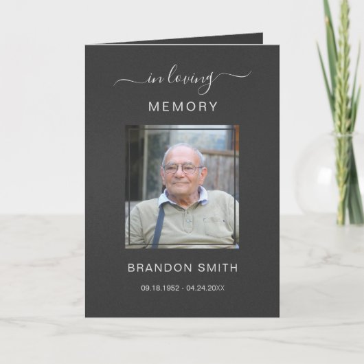Service Beerdigung Obituale mit Foto Danke Karte (Vorderseite)