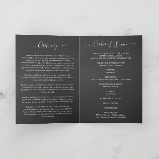 Service Beerdigung Obituale mit Foto Danke Karte (Innenseite)