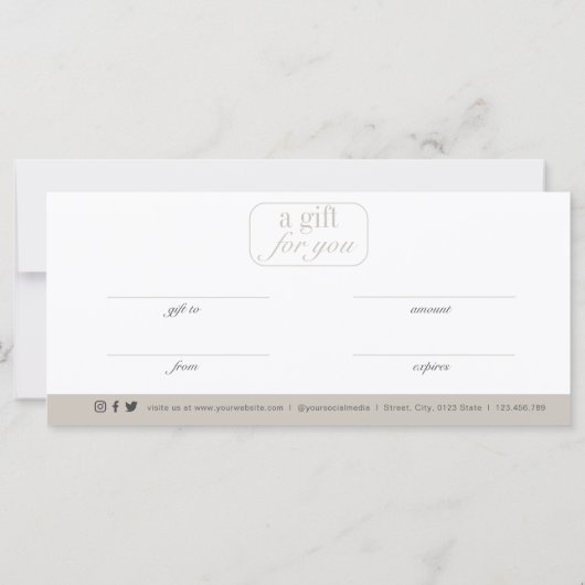 Service Business-Geschenkkarte (Rückseite)