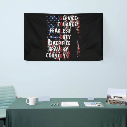 Service Courage Furchtloses Opfer Brave Country Banner (Messeveranstaltung)