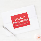 Service Disconnect Label mit spanischem Untertitel Quadratischer Aufkleber (Umschlag)