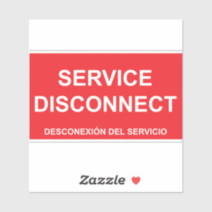 Service Disconnect Label mit spanischen Untertitel