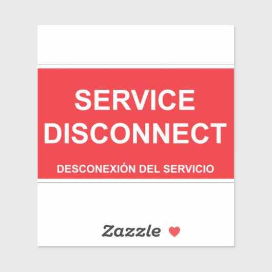 Service Disconnect Label mit spanischen Untertitel (Blatt)