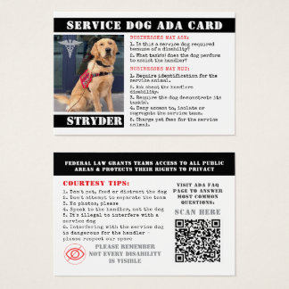 Service Dog ADA Cards Foto ID Abzeichen Beruflich