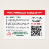 Service Dog ADA Law Cards Red Foto ID Abzeichen (Rückseite)