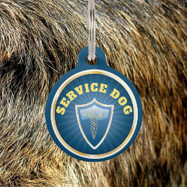 Service Dog Blue und Gold Siegel Haustiermarke