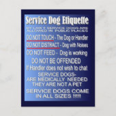 Service Dog Etiquette Postkarte (Vorderseite)