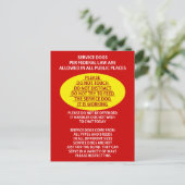 Service Dog Etiquette Postkarte (Stehend Vorderseite)