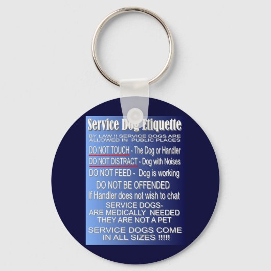 Service Dog Etiquette Schlüsselanhänger (Vorderseite)