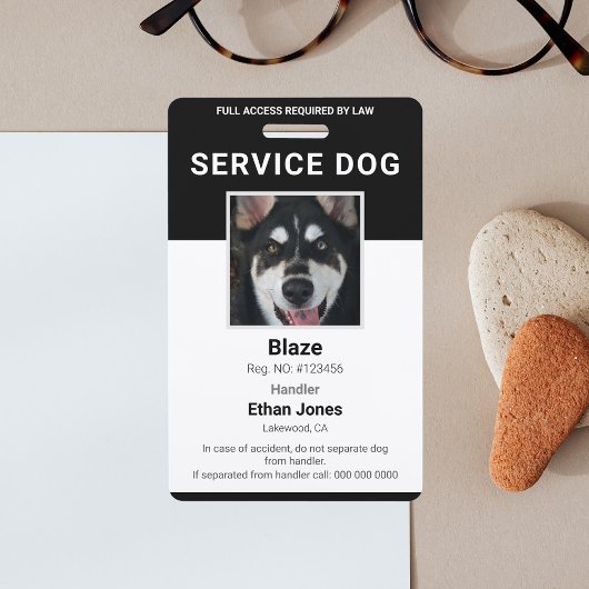 Service Dog Foto Black Ausweis