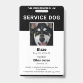 Service Dog Foto Black Ausweis (Vorderseite)