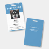 Service Dog Foto Blue Abzeichen Ausweis (Vorder- & Rückseite)